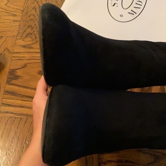 Steve Madden limited ed.Black Sued Yevette Jeweled with pearls heel ankle boots - Picture 10 of 13